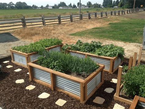 corregated metal planter box|diy metal raised garden beds.